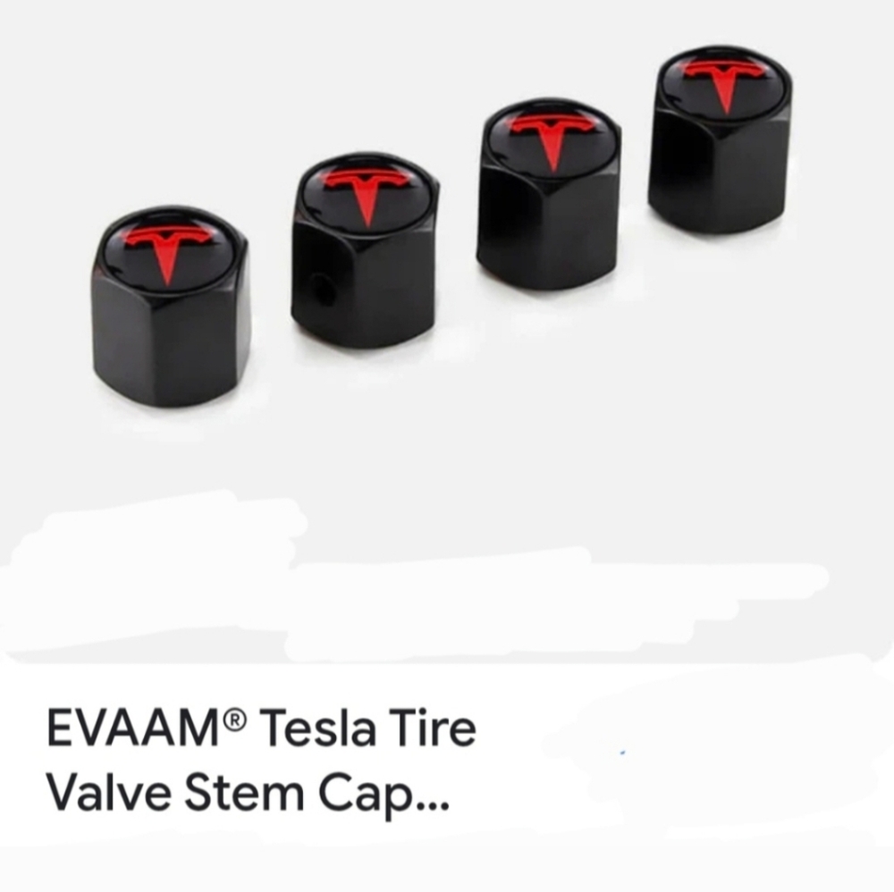 Tesla Black Valve Stem Caps - Picture 6 of 6